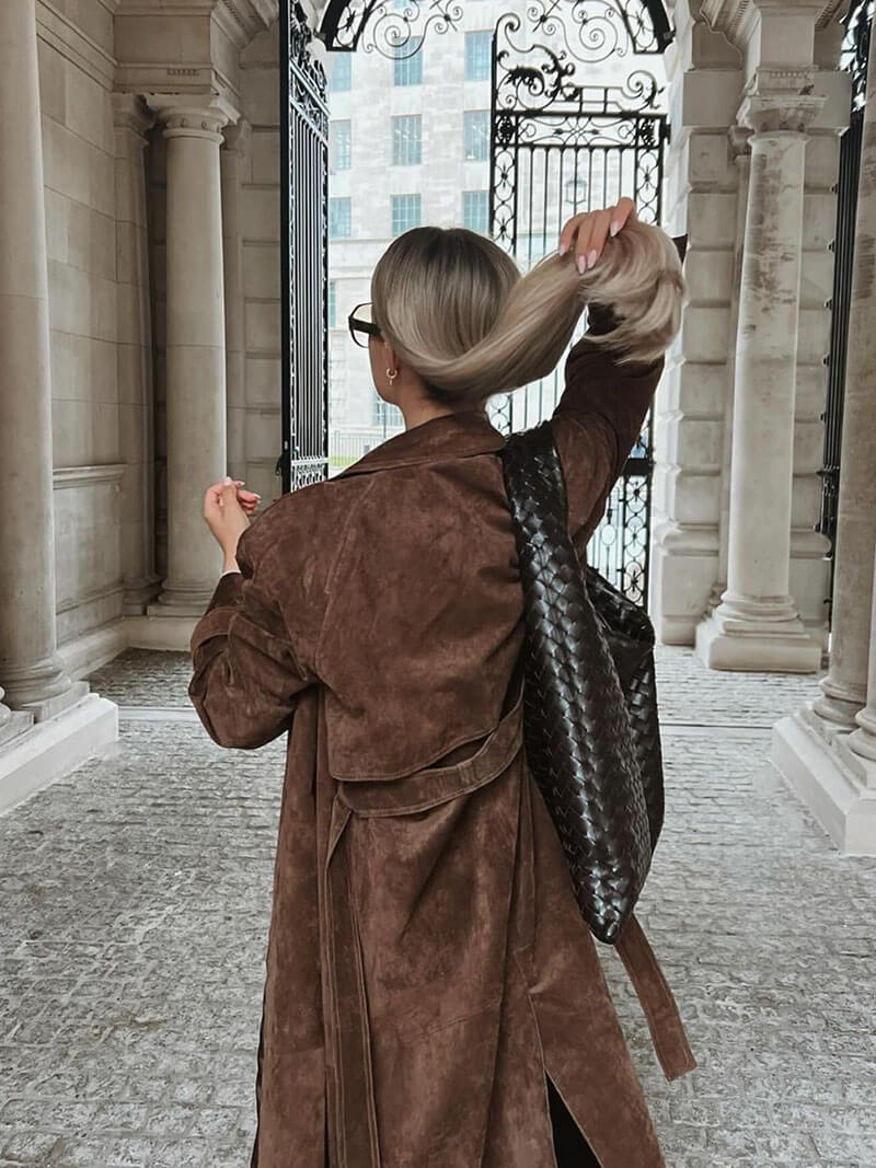 Lysara – manteau long effet daim