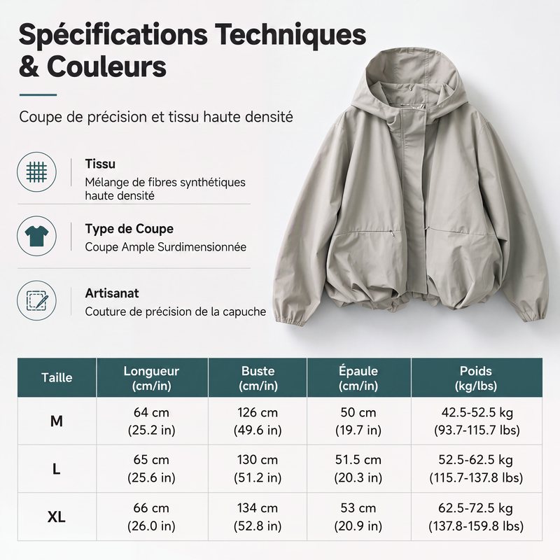 Linara – Veste coupe-vent résistante à l'eau à ourlet blousant