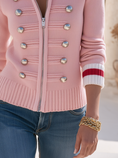 Mavira – veste en maille zippée devant