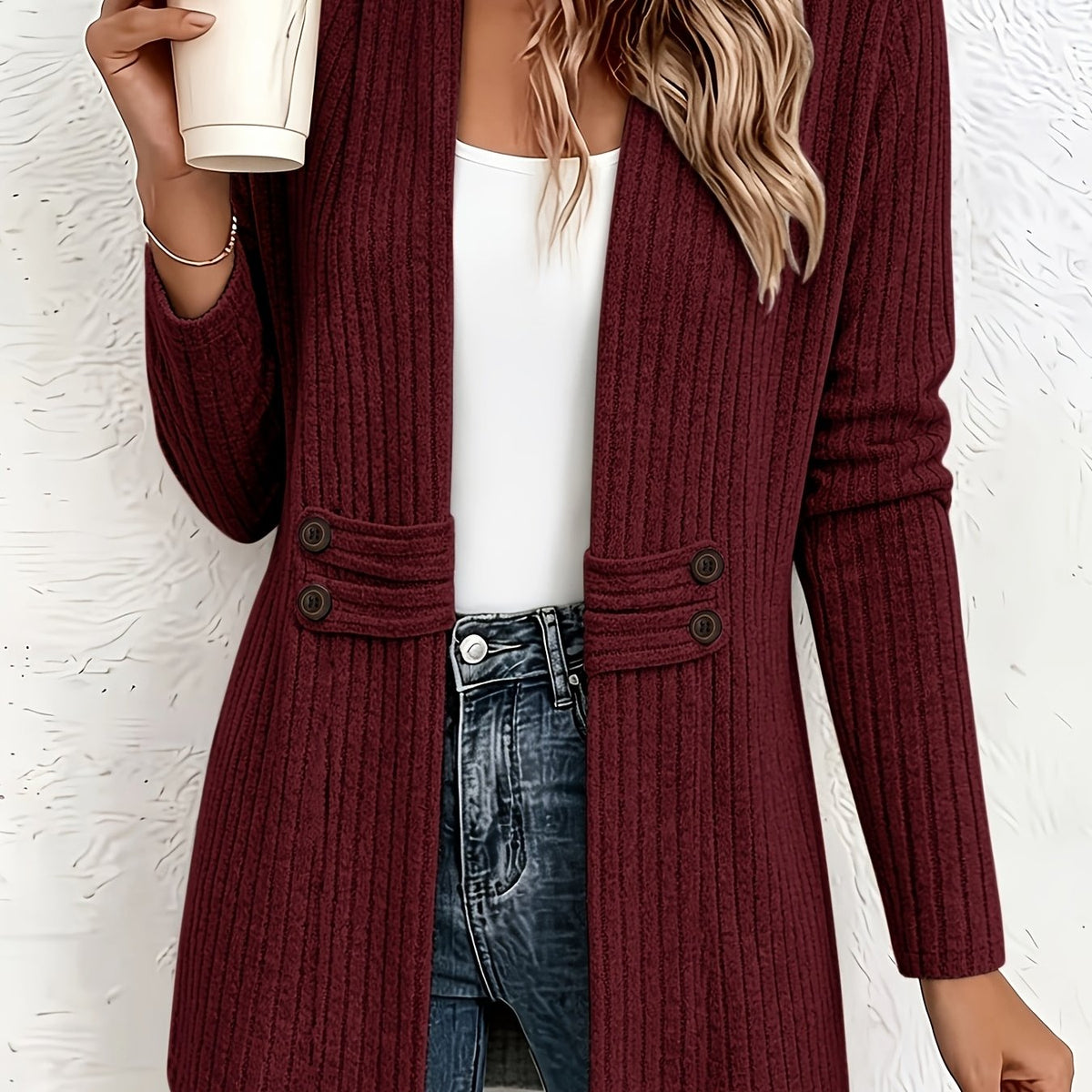 Velira – Cardigan en tricot à double boutonnage