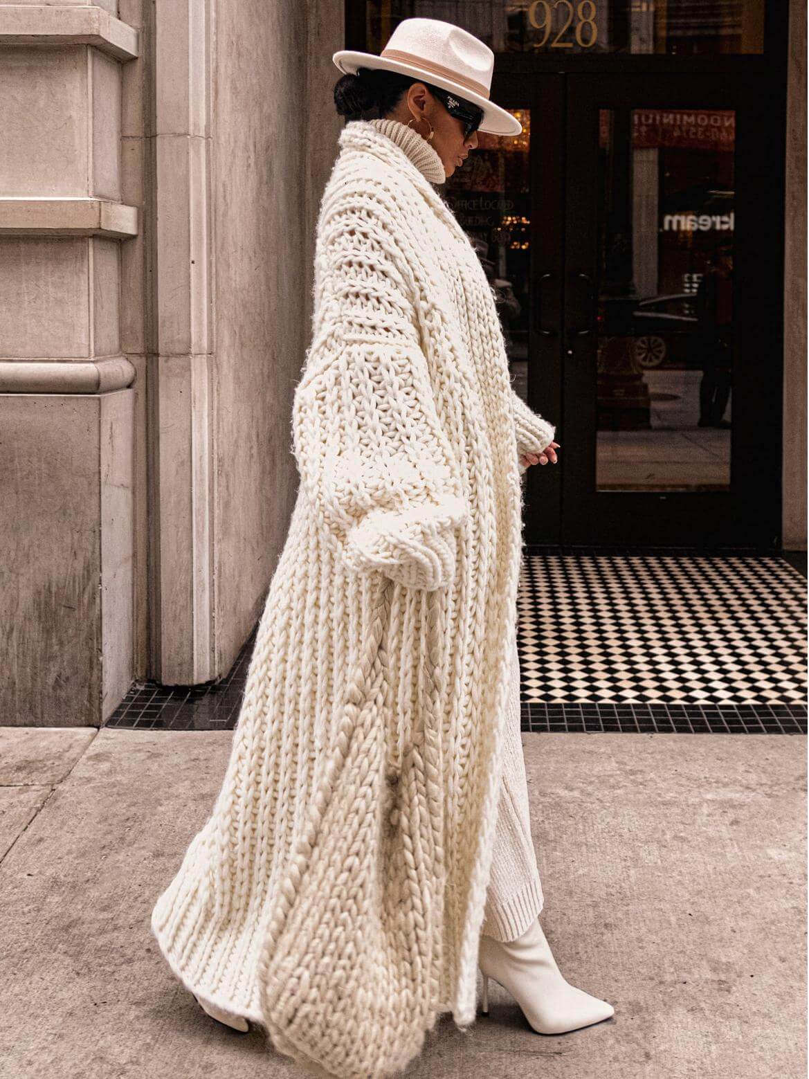 Renali – Manteau tricoté à col châle