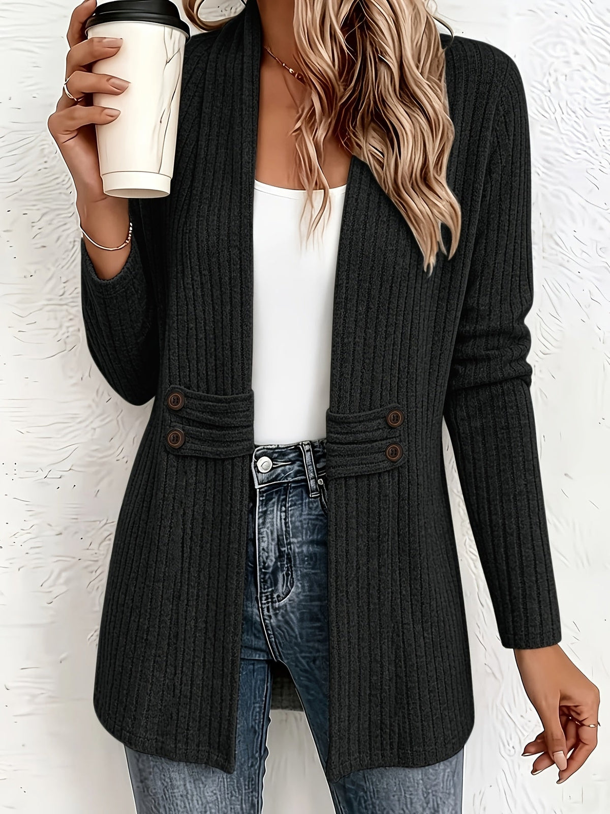 Velira – Cardigan en tricot à double boutonnage