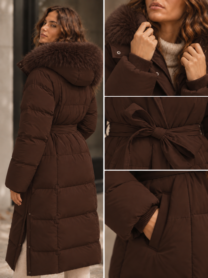 Solyne – Manteau matelassé en coton avec ceinture