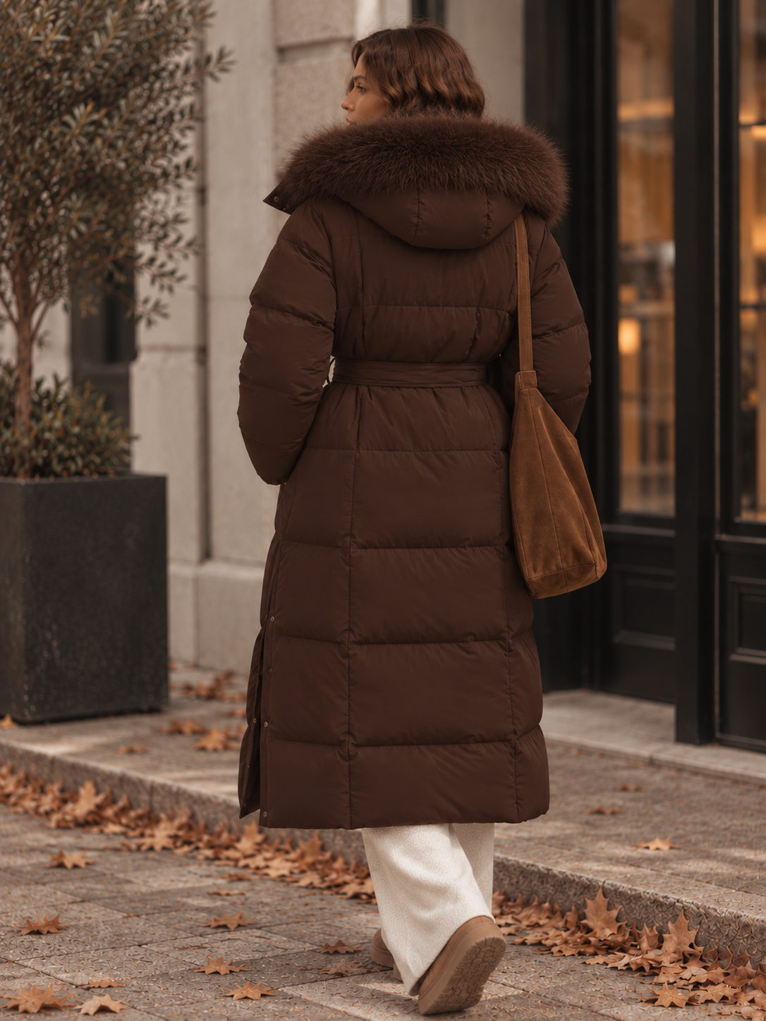 Solyne – Manteau matelassé en coton avec ceinture
