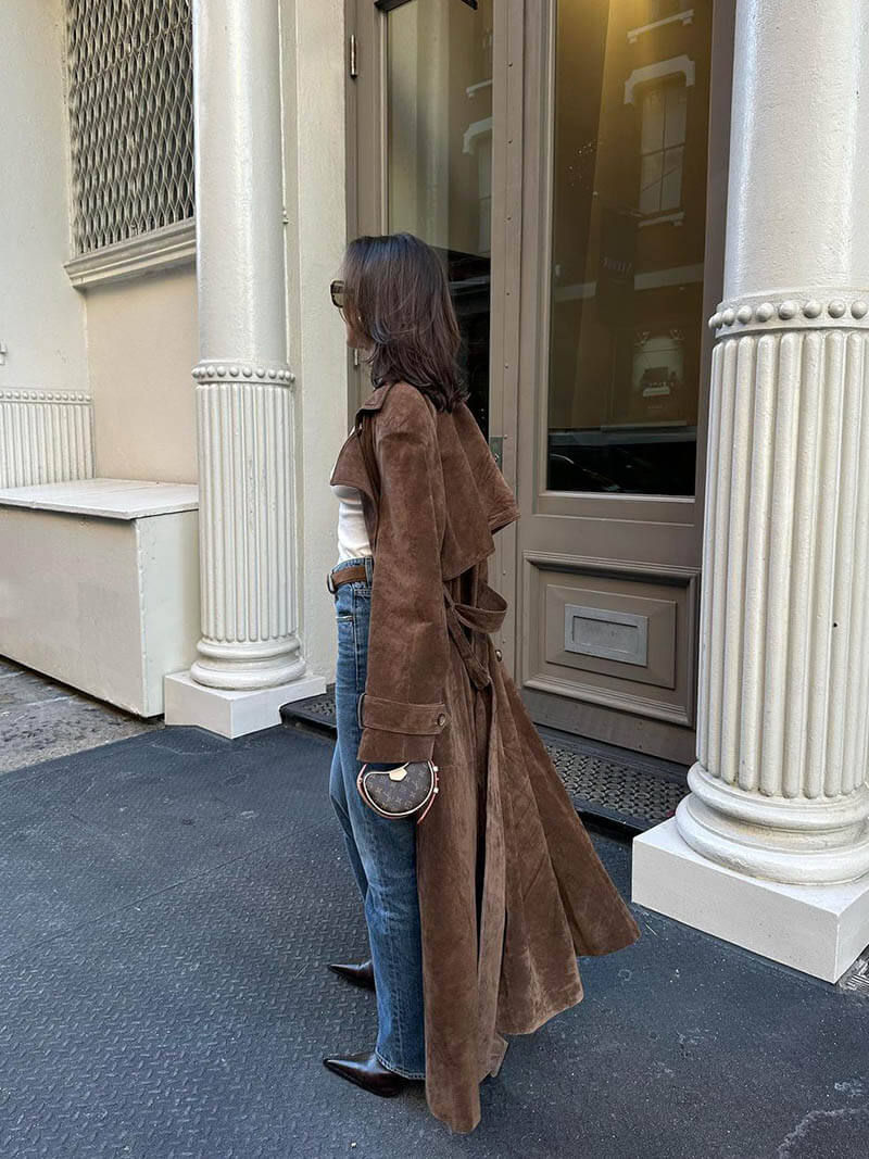 Lysara – manteau long effet daim