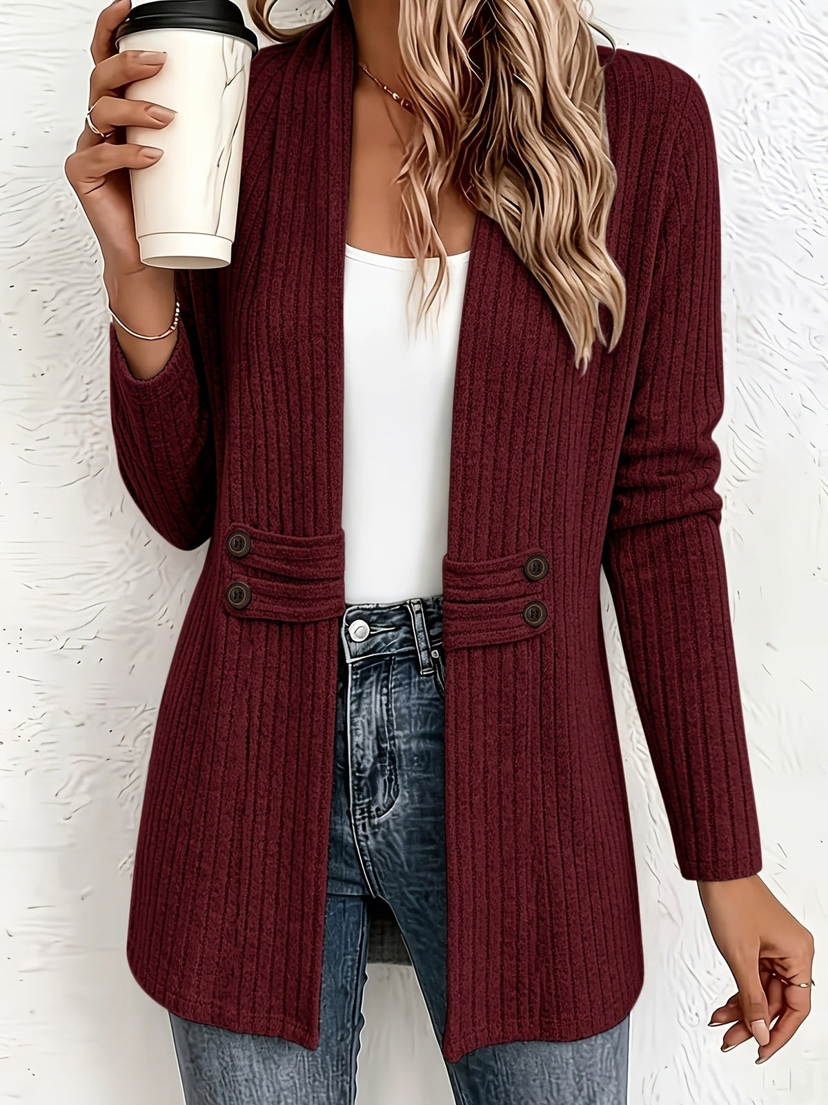 Velira – Cardigan en tricot à double boutonnage
