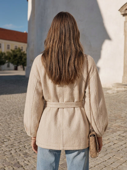Ivenna – Veste à col montant en laine mélangée