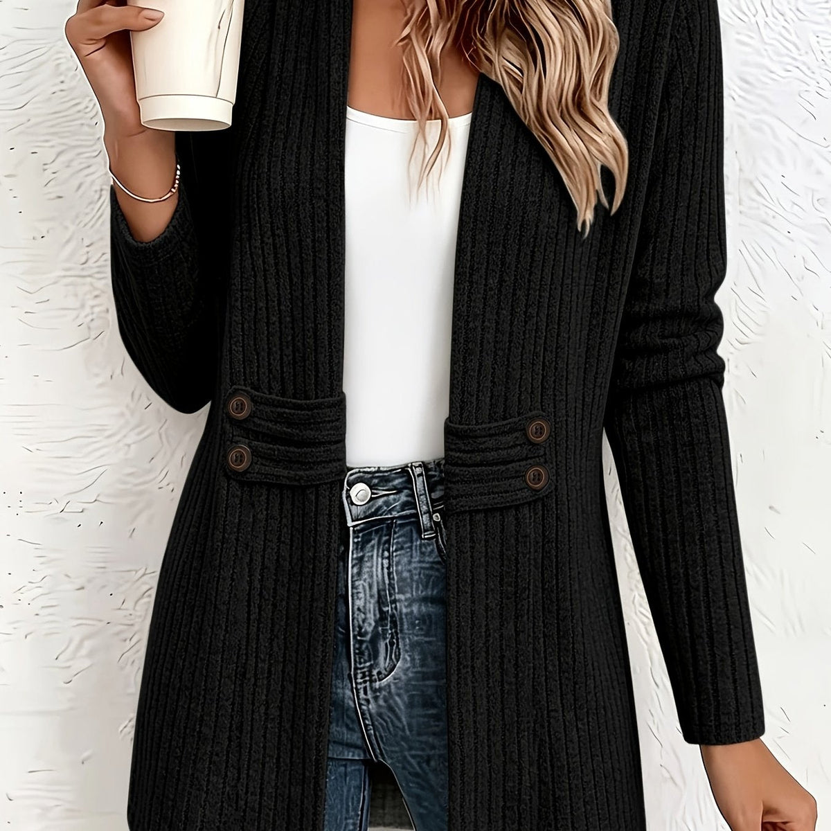 Velira – Cardigan en tricot à double boutonnage