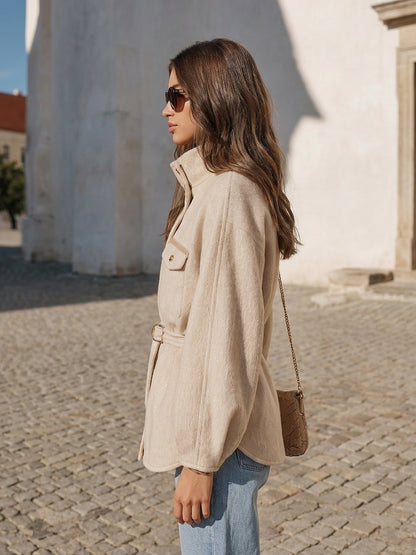 Ivenna – Veste à col montant en laine mélangée