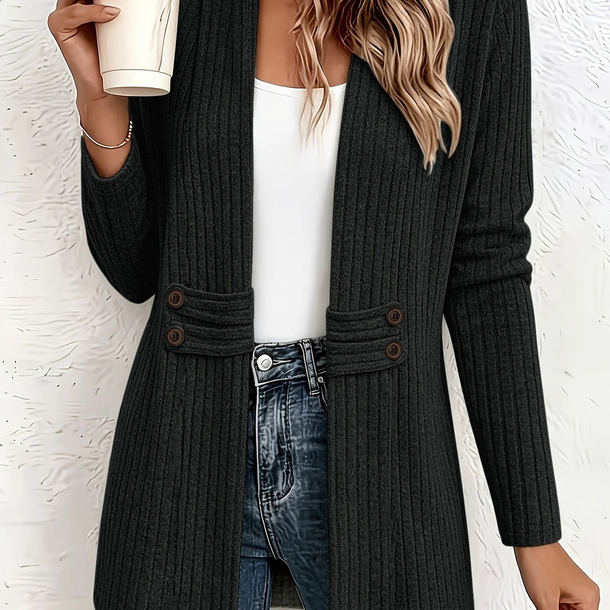 Velira – Cardigan en tricot à double boutonnage