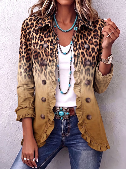 Nivaya – veste blazer à imprimé léopard