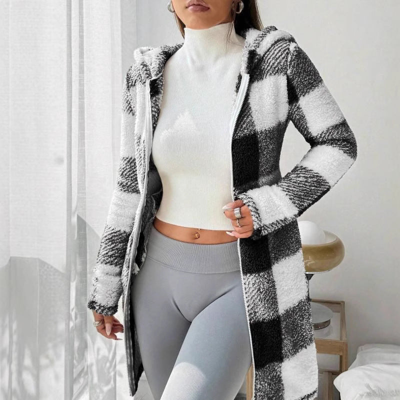 Bemira – Zippé à carreaux Buffalo, sweat à capuche
