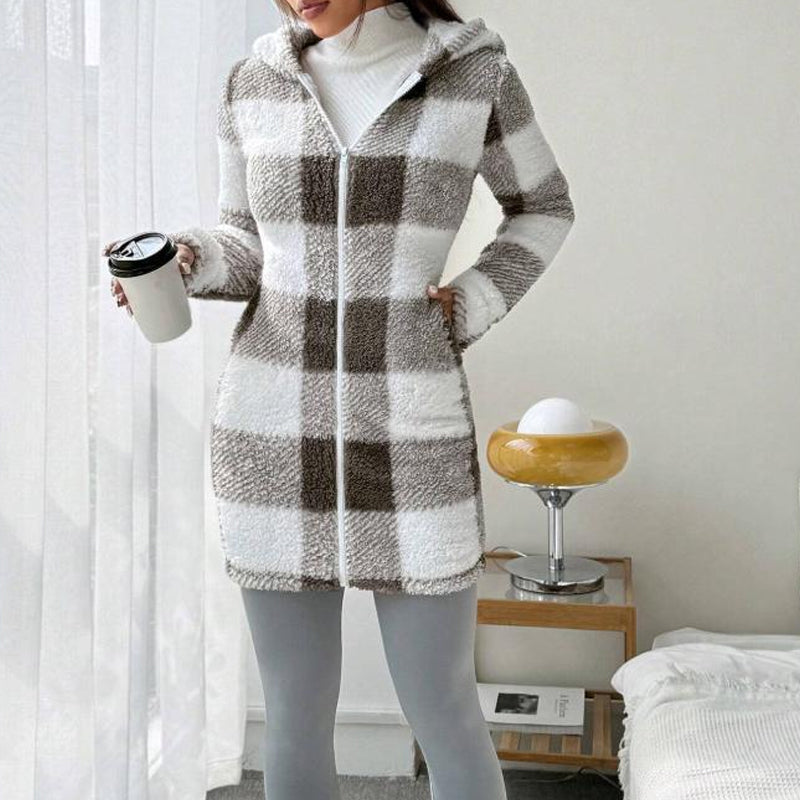 Bemira – Zippé à carreaux Buffalo, sweat à capuche