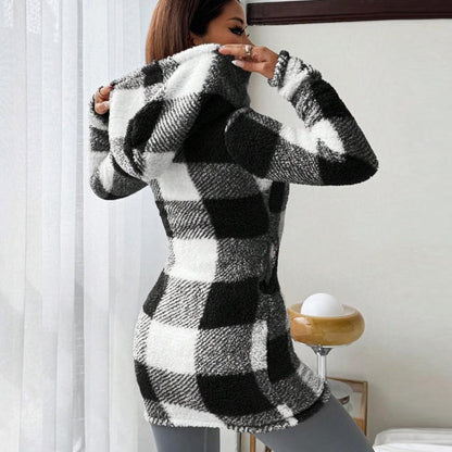 Bemira – Zippé à carreaux Buffalo, sweat à capuche