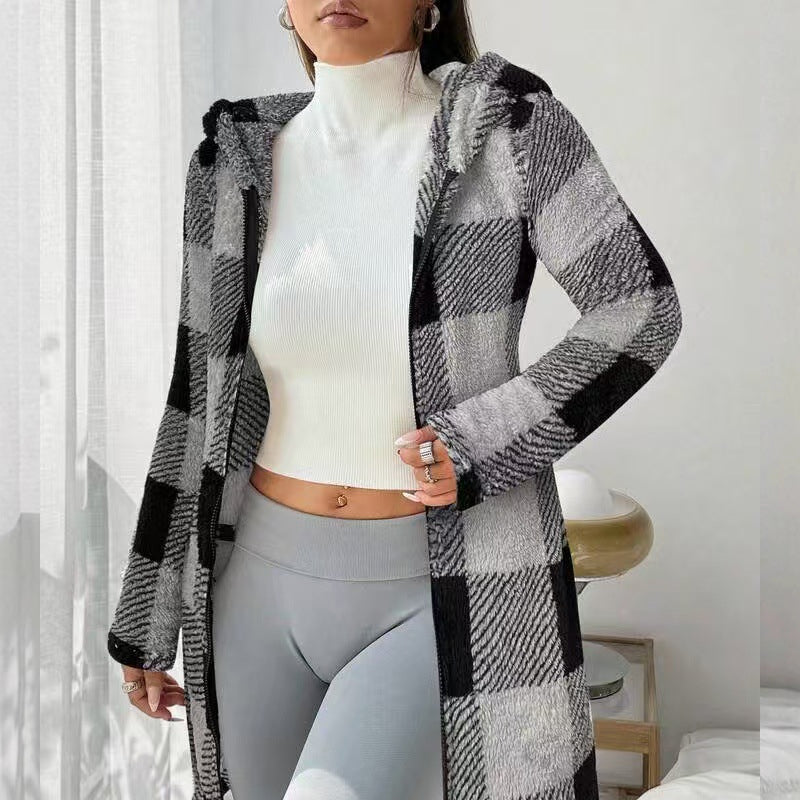 Bemira – Zippé à carreaux Buffalo, sweat à capuche