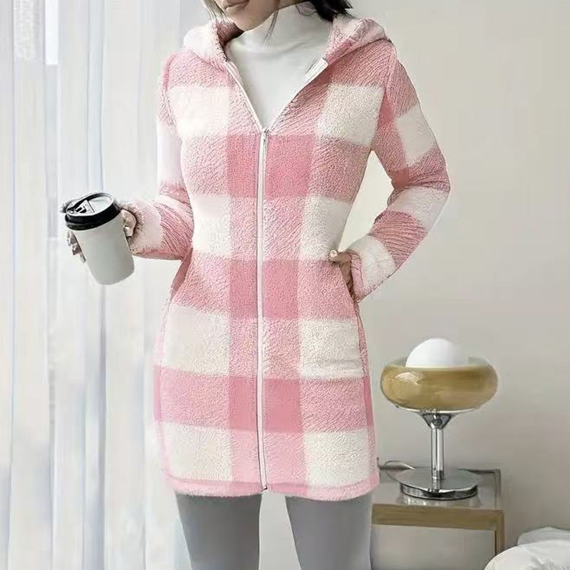 Bemira – Zippé à carreaux Buffalo, sweat à capuche