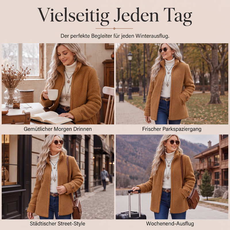Rylena – Veste en polaire sherpa à col montant