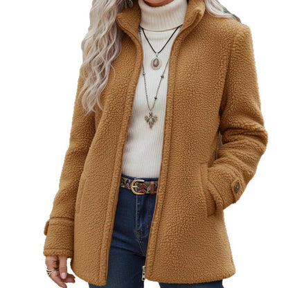 Rylena – Veste en polaire sherpa à col montant