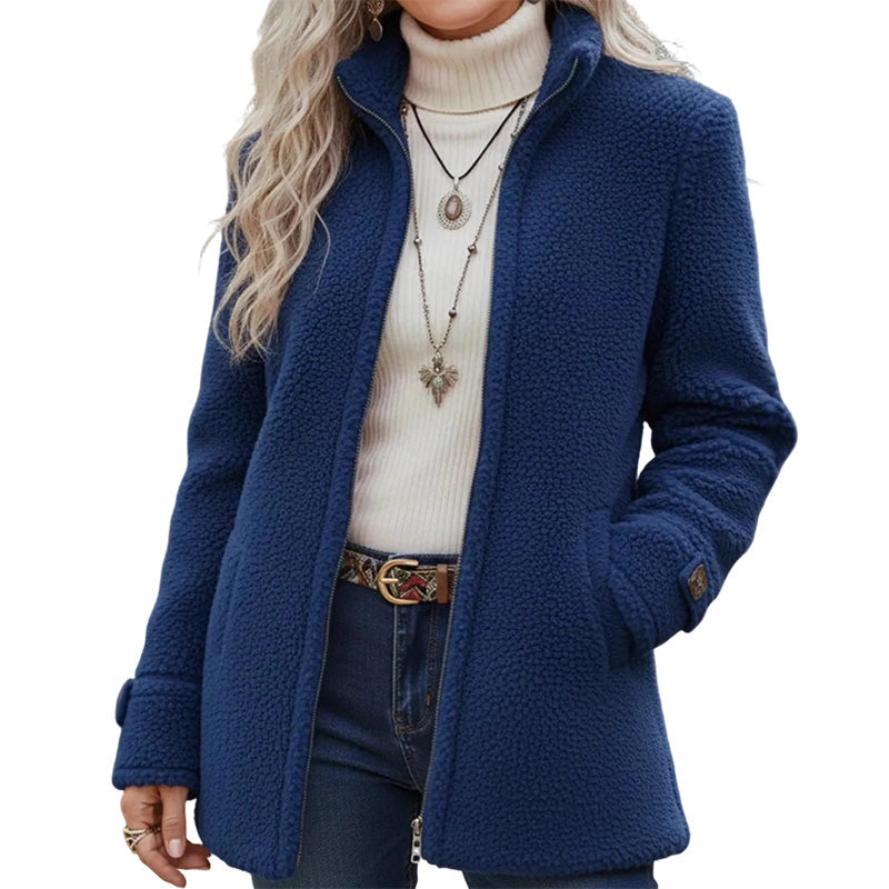 Rylena – Veste en polaire sherpa à col montant
