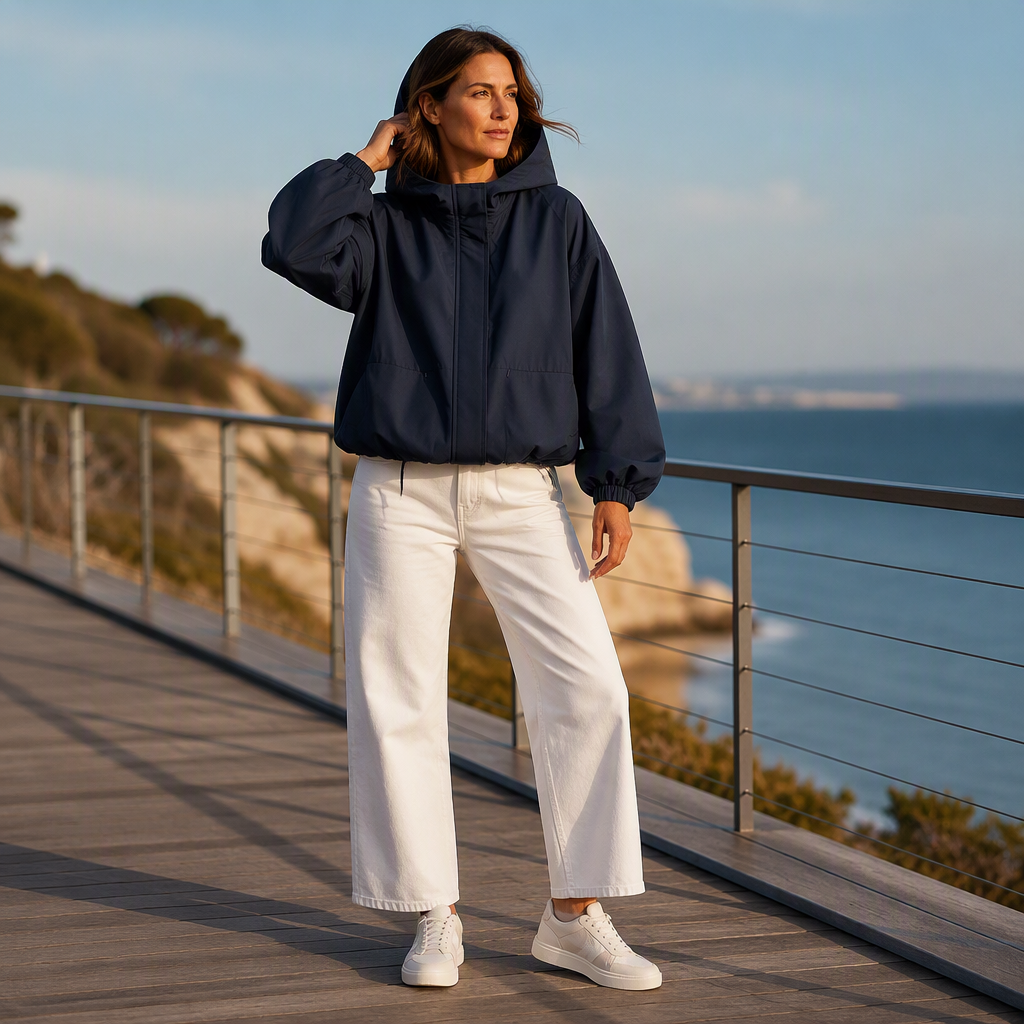 Linara – Veste coupe-vent résistante à l'eau à ourlet blousant