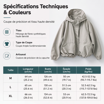Linara – Veste coupe-vent résistante à l'eau à ourlet blousant